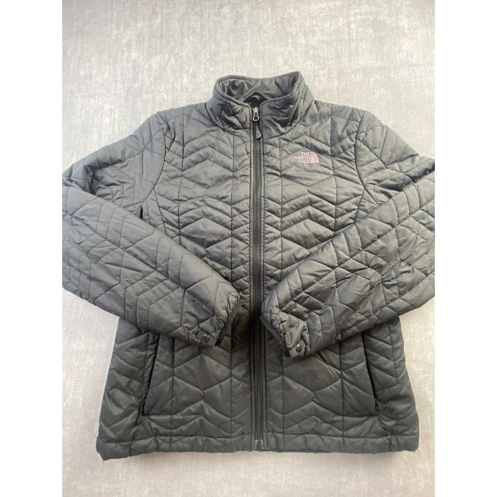 The North Face Thermoball Quilted Puffer Jacket Black Womens Large Full Zip